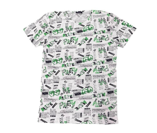 Camiseta Urban Graffiti Verde y Blanca