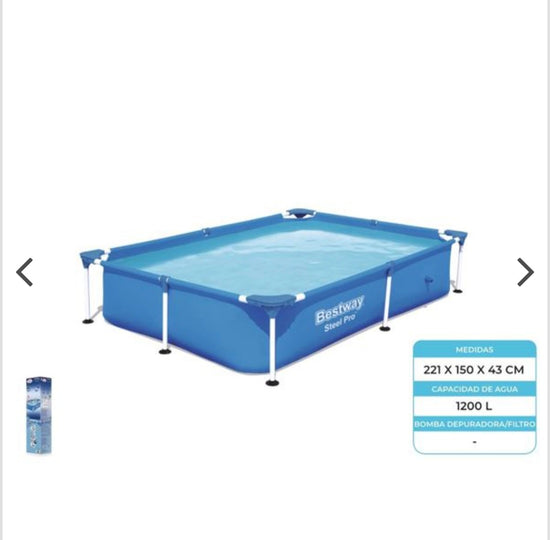 PISCINA RECTANGULAR STEEL PRO 221X150X43 BESTWAY